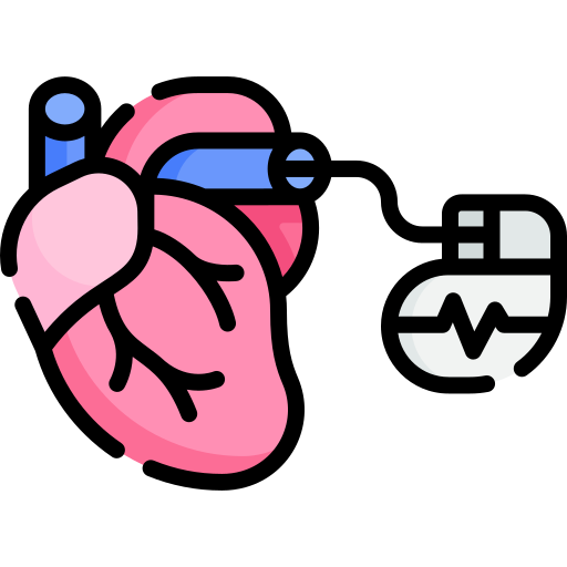 Pacemaker attached to the heart